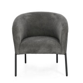Fotoliu otel negru textil gri inchis Camila 71x70x70.5 cm