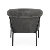 Fotoliu otel negru textil gri inchis Camila 71x70x70.5 cm
