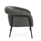 Fotoliu otel negru textil gri inchis Camila 71x70x70.5 cm