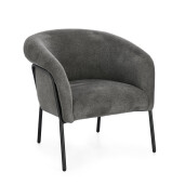 Fotoliu otel negru textil gri inchis Camila 71x70x70.5 cm