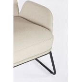 Fotoliu otel negru textil bej Ophelia 70x78.5x107 cm