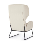 Fotoliu otel negru textil bej Ophelia 70x78.5x107 cm