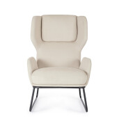 Fotoliu otel negru textil bej Ophelia 70x78.5x107 cm