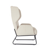 Fotoliu otel negru textil bej Ophelia 70x78.5x107 cm