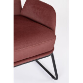 Fotoliu otel negru textil rosu rust Ophelia 70x78.5x107 cm