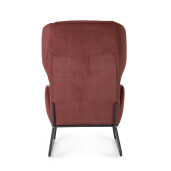 Fotoliu otel negru textil rosu rust Ophelia 70x78.5x107 cm