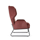 Fotoliu otel negru textil rosu rust Ophelia 70x78.5x107 cm