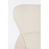Fotoliu otel negru textil alb Hailey 75x80x110 cm