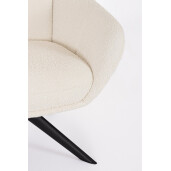 Fotoliu otel negru textil alb Hailey 75x80x110 cm