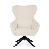 Fotoliu otel negru textil alb Hailey 75x80x110 cm