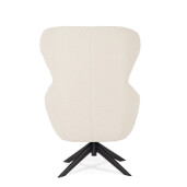 Fotoliu otel negru textil alb Hailey 75x80x110 cm