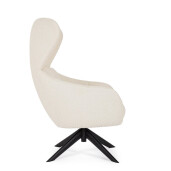 Fotoliu otel negru textil alb Hailey 75x80x110 cm