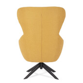 Fotoliu rotativ otel negru textil galben Hailey 75x80x110h