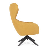 Fotoliu rotativ otel negru textil galben Hailey 75x80x110h