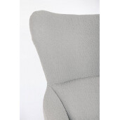 Fotoliu otel negru textil gri Hailey 75x80x110 cm