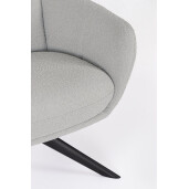 Fotoliu otel negru textil gri Hailey 75x80x110 cm