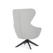 Fotoliu otel negru textil gri Hailey 75x80x110 cm