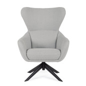 Fotoliu otel negru textil gri Hailey 75x80x110 cm