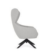Fotoliu otel negru textil gri Hailey 75x80x110 cm