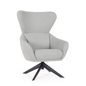 Fotoliu otel negru textil gri Hailey 75x80x110 cm
