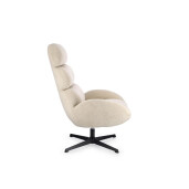 Fotoliu rotativ otel negru poliester crem Violante 76x86x106h