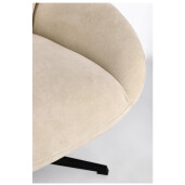 Fotoliu rotativ otel negru poliester crem Violante 76x86x106h