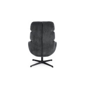 Fotoliu rotativ otel negru poliester gri antracit Violante 76x86x106h