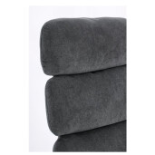 Fotoliu rotativ otel negru poliester gri antracit Violante 76x86x106h