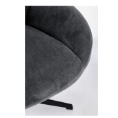 Fotoliu rotativ otel negru poliester gri antracit Violante 76x86x106h