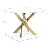 Picior masa otel auriu George 56x56x73.5h