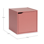 Raft lemn mdf roz Cube 35x35x35 cm