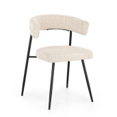 Set 4 scaune negru ivoire Amaia 59x53x80h