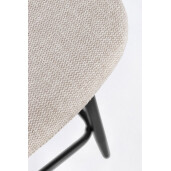 Set 4 scaune bar textil bej otel negru Irelia 44x53x102h