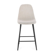 Set 4 scaune bar textil bej otel negru Irelia 44x53x102h