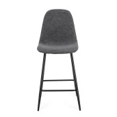 Set 4 scaune bar textil gri otel negru Irelia 44x53x102h