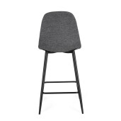 Set 4 scaune bar textil gri otel negru Irelia 44x53x102h