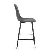 Set 4 scaune bar textil gri otel negru Irelia 44x53x102h