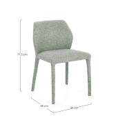 Set 2 scaune textil verde fern Rainy 50x55x77.5 cm