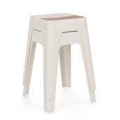Taburet polipropilena alba maro Hobbit 36.5x36.5x46.5 cm