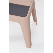 Taburet polipropilena gri roz Hobbit 36.5x36.5x46.5 cm