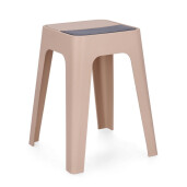Set 4 tabureti polipropilena gri roz Hobbit 36.5x36.5x46.5 cm