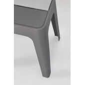 Set 4 tabureti polipropilena gri Hobbit 36.5x36.5x46.5 cm