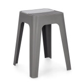 Set 4 tabureti polipropilena gri Hobbit 36.5x36.5x46.5 cm