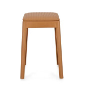 Taburet polipropilena piele ecologica maro Scooby 34x34x49 cm
