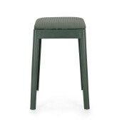 Set 4 tabureti polipropilena piele ecologica verde petrol Scooby 34x34x49 cm