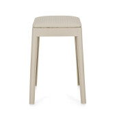 Set 4 tabureti polipropilena piele ecologica gri Scooby 34x34x49 cm