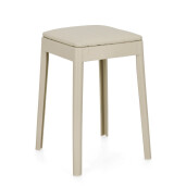 Set 4 tabureti polipropilena piele ecologica gri Scooby 34x34x49 cm