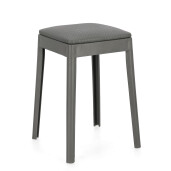 Taburet polipropilena piele ecologica gri inchis Scooby 34x34x49 cm