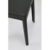 Set 4 tabureti polipropilena piele ecologica neagra Scooby 34x34x49 cm