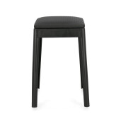 Set 4 tabureti polipropilena piele ecologica neagra Scooby 34x34x49 cm